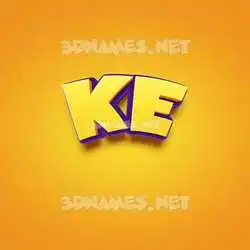 ke in Orange Toon style - 3D name wallpaper