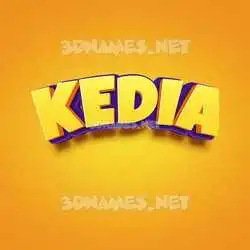 kedia in Orange Toon style - 3D name wallpaper