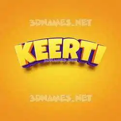 keerti in Orange Toon style - 3D name wallpaper