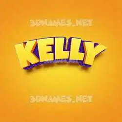 kelly in Orange Toon style - 3D name wallpaper