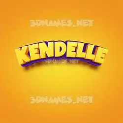 kendelle in Orange Toon style - 3D name wallpaper