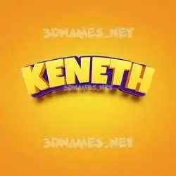 keneth in Orange Toon style - 3D name wallpaper