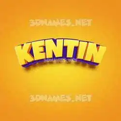 kentin in Orange Toon style - 3D name wallpaper