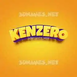 kenzero in Orange Toon style - 3D name wallpaper
