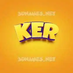 ker in Orange Toon style - 3D name wallpaper