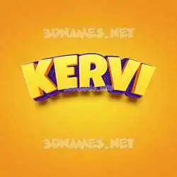 kervi in Orange Toon style - 3D name wallpaper
