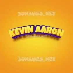 kevin aaron in Orange Toon style - 3D name wallpaper