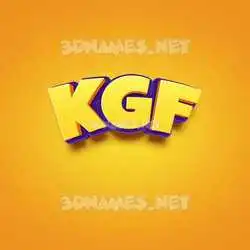 kgf in Orange Toon style - 3D name wallpaper