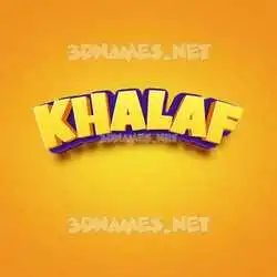 khalaf in Orange Toon style - 3D name wallpaper