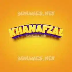 khanafzal in Orange Toon style - 3D name wallpaper