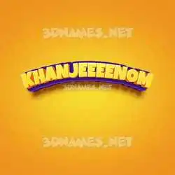 khanjeeeenom in Orange Toon style - 3D name wallpaper