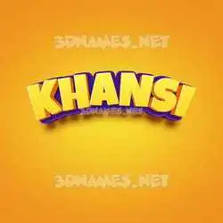 khansi in Orange Toon style - 3D name wallpaper
