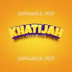 khatijah in Orange Toon style - 3D name wallpaper