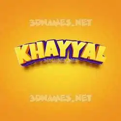 khayyal in Orange Toon style - 3D name wallpaper