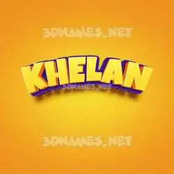 khelan in Orange Toon style - 3D name wallpaper