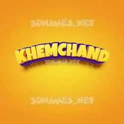 khemchand in Orange Toon style - 3D name wallpaper