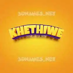 khethiwe in Orange Toon style - 3D name wallpaper