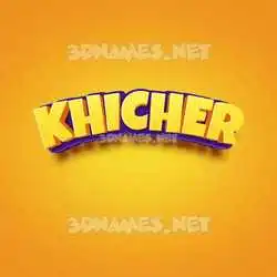 khicher in Orange Toon style - 3D name wallpaper