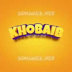 khobaib in Orange Toon style - 3D name wallpaper