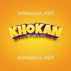 khokan in Orange Toon style - 3D name wallpaper