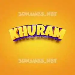 khuram in Orange Toon style - 3D name wallpaper