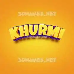 khurmi in Orange Toon style - 3D name wallpaper