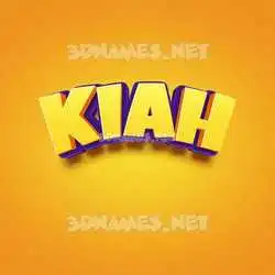 kiah in Orange Toon style - 3D name wallpaper