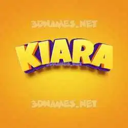 kiara in Orange Toon style - 3D name wallpaper