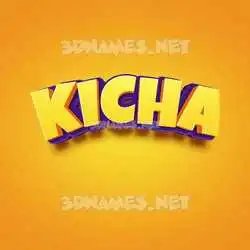 kicha in Orange Toon style - 3D name wallpaper