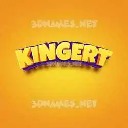 kingert in Orange Toon style - 3D name wallpaper