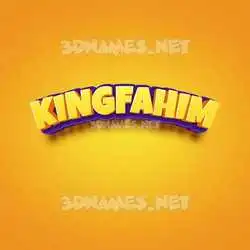 kingfahim in Orange Toon style - 3D name wallpaper