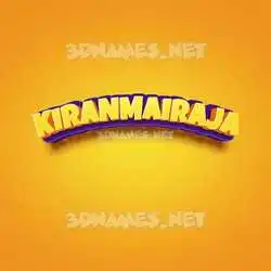 kiranmairaja in Orange Toon style - 3D name wallpaper