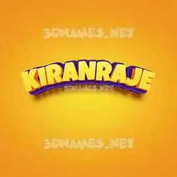 kiranraje in Orange Toon style - 3D name wallpaper