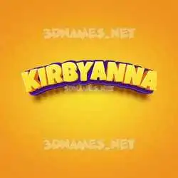 kirbyanna in Orange Toon style - 3D name wallpaper