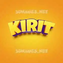 kirit in Orange Toon style - 3D name wallpaper