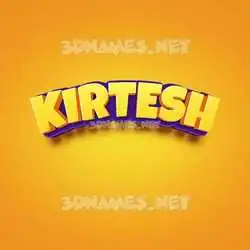 kirtesh in Orange Toon style - 3D name wallpaper