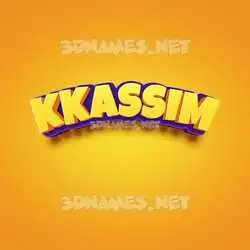 kkassim in Orange Toon style - 3D name wallpaper