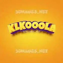 klkooola in Orange Toon style - 3D name wallpaper