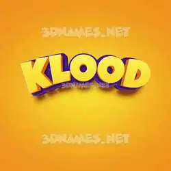 klood in Orange Toon style - 3D name wallpaper