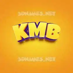 kmb in Orange Toon style - 3D name wallpaper