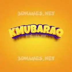 kmubaraq in Orange Toon style - 3D name wallpaper
