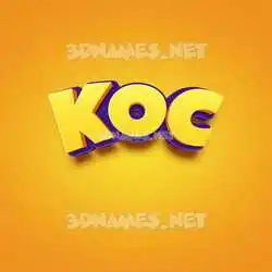 koc in Orange Toon style - 3D name wallpaper