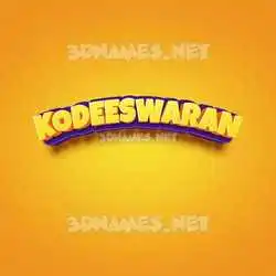 kodeeswaran in Orange Toon style - 3D name wallpaper