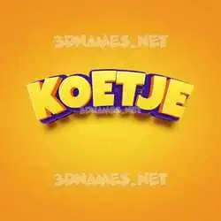 koetje in Orange Toon style - 3D name wallpaper