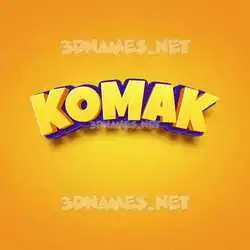 komak in Orange Toon style - 3D name wallpaper