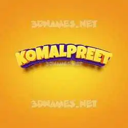 komalpreet in Orange Toon style - 3D name wallpaper