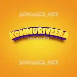 kommuriveera in Orange Toon style - 3D name wallpaper