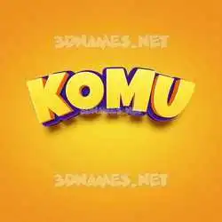 komu in Orange Toon style - 3D name wallpaper