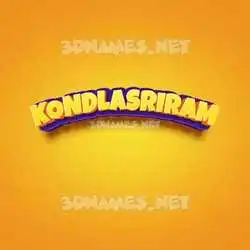 kondlasriram in Orange Toon style - 3D name wallpaper
