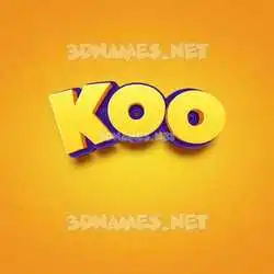 koo in Orange Toon style - 3D name wallpaper